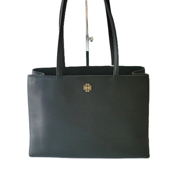 Tory Burch Britten Tote Handbag Black Pebbled Leather 162817 - Picture 2 of 7